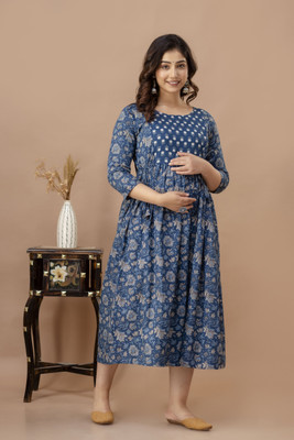 MEHRUS Women Printed Gown Kurta(Multicolor)