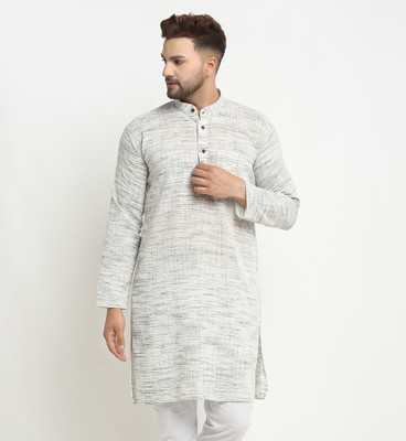 ARMAAN ETHNIC Men Self Design Straight Kurta(White, Grey)