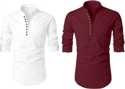 JAGRUTIFASHOIN Men Solid Straight Kurta(Multicolor)