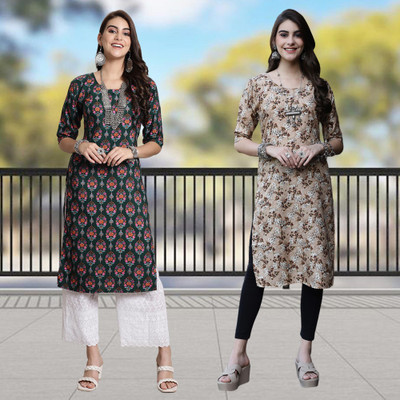 Moda Rapido Women Printed A-line Kurta(Multicolor)