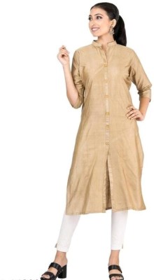 surbhi textailes Women Printed A-line Kurta(Beige)