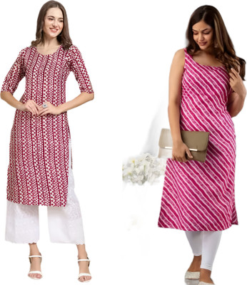 HouseOfCommon Women Printed Straight Kurta(Multicolor)