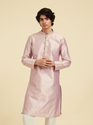 DIWAS by Manyavar Men Embellished Straight Kurta(Purple)