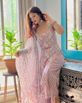 SADAX Women Kurta Palazzo Dupatta Set