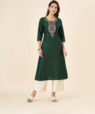 Rangmanch by Pantaloons Women Solid A-line Kurta(Blue)