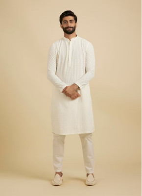 Ladies Haat Men Embroidered Ethnic Dress Kurta(White)