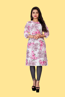 Tulsii Fab Women Printed Anarkali Kurta(Pink)