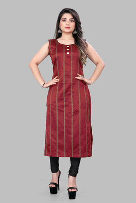 HB Fashion Women Self Design A-line Kurta(Maroon)