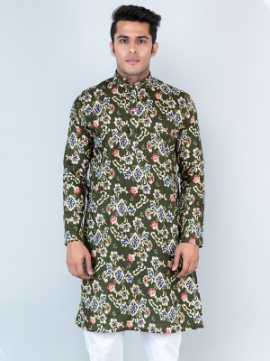 TISTABENE Men Printed Ethnic Dress Kurta(Green)