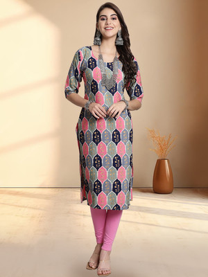 1 Stop Fashion Women Printed A-line Kurta(Multicolor)