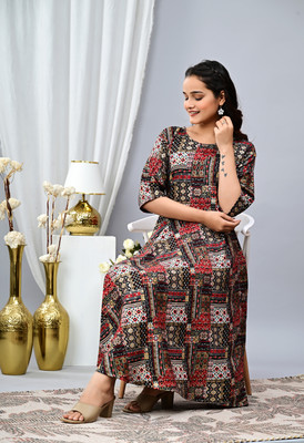 Tejal Textile Women Embroidered Anarkali Kurta(Gold)