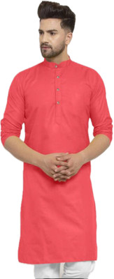 VINAARI Men Solid A-line Kurta(Red)