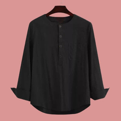 ZAKOD Men Solid Straight Kurta(Black)
