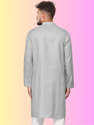 COCHICO ENTERPRISE Men Solid Straight Kurta(Grey)