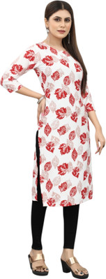 Maridiifashion Women Printed Straight Kurta(Pink)