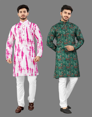 DHASU TRENDZ Men Printed Straight Kurta(Multicolor)