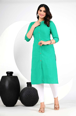Parth Creation Women Solid A-line Kurta(Light Green)
