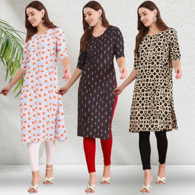 1 Stop Fashion Women Printed A-line Kurta(Multicolor)