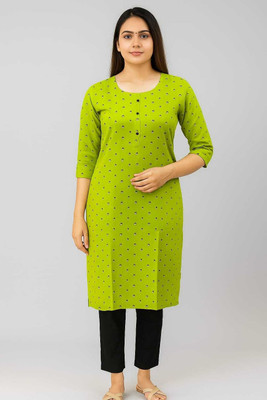 FASHIONTARA Women Printed Ethnic Dress Kurta(Green)
