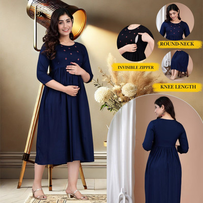 simran Women Self Design Anarkali Kurta(Blue)