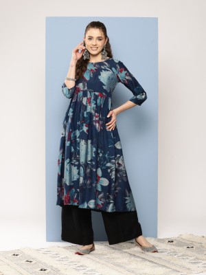 Aarika Women Floral Print Flared Kurta(Multicolor)