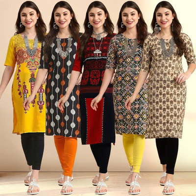 1 Stop Fashion Women Printed A-line Kurta(Multicolor)