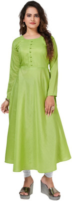 LADY SHOPI Women Solid Straight Kurta(Light Green)