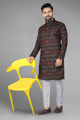 DHASU TRENDZ Men Printed Straight Kurta(Multicolor)