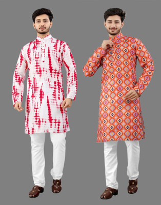 DHASU TRENDZ Men Printed Straight Kurta(Multicolor)
