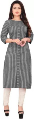 A and M Clothing Women Self Design A-line Kurta(Grey)