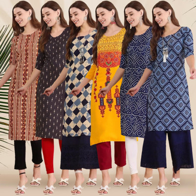 1 Stop Fashion Women Printed A-line Kurta(Multicolor)