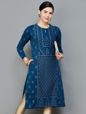 Melange by Lifestyle Women Printed A-line Kurta(Blue)