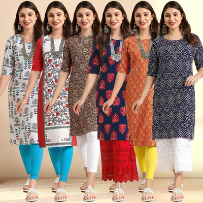1 Stop Fashion Women Printed A-line Kurta(Multicolor)