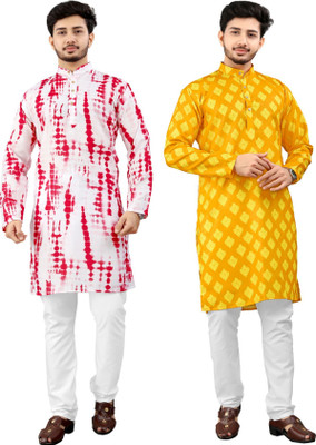 DHASU TRENDZ Men Printed Straight Kurta(Multicolor)