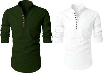 JAGRUTIFASHOIN Men Solid Straight Kurta(Multicolor)