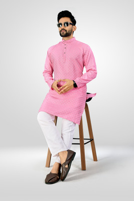 Arjun enterprise Men Printed A-line Kurta(Yellow)
