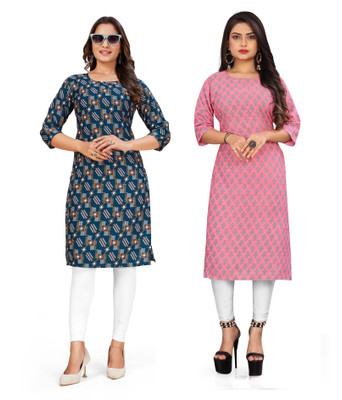 dharmanandan creation Women Printed A-line Kurta(Multicolor)