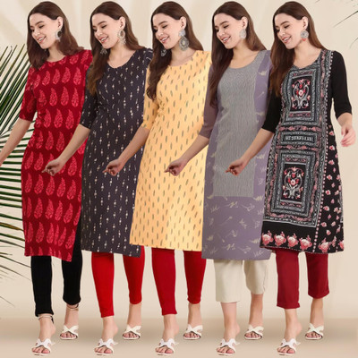 1 Stop Fashion Women Printed A-line Kurta(Multicolor)