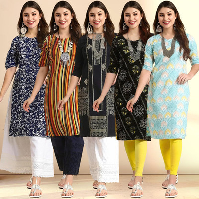 EthnicBasket Women Printed A-line Kurta(Multicolor)