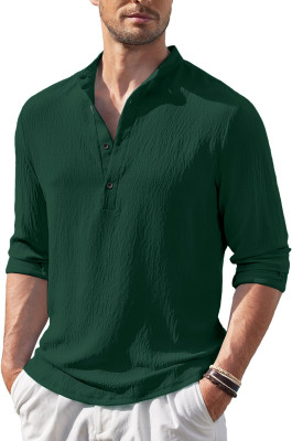 ZARTHA Men Solid Straight Kurta(Dark Green)