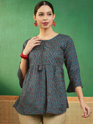 Sangria Women Self Design A-line Kurta(Dark Green)