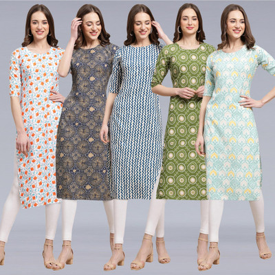 1 Stop Fashion Women Printed A-line Kurta(Multicolor)
