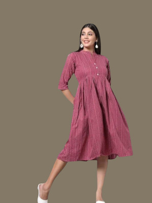 DB Fashion Women Fit and Flare Maroon Mini/Short Dress