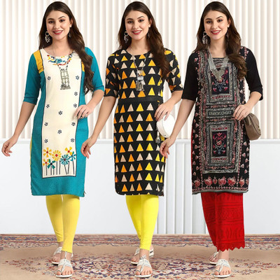 1 Stop Fashion Women Printed A-line Kurta(Multicolor)