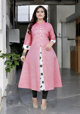 Virass Creation Women Printed A-line Kurta(Pink)