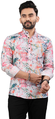 RFCREATION Men Printed Straight Kurta(Multicolor)