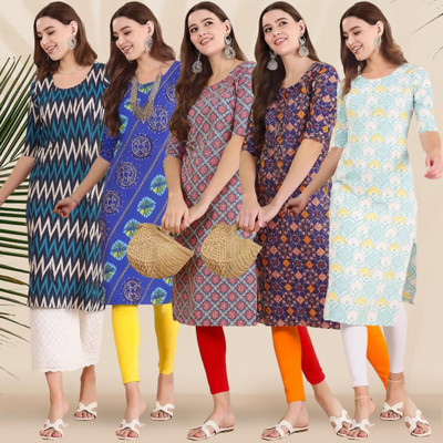 EthnicBasket Women Printed A-line Kurta(Multicolor)