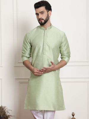 ARMAAN ETHNIC Men Solid Straight Kurta(Green)