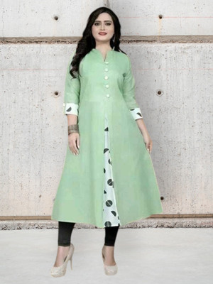 Texpa Fashions Women Self Design A-line Kurta(Light Green)