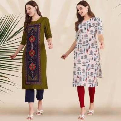 1 Stop Fashion Women Printed A-line Kurta(Multicolor)